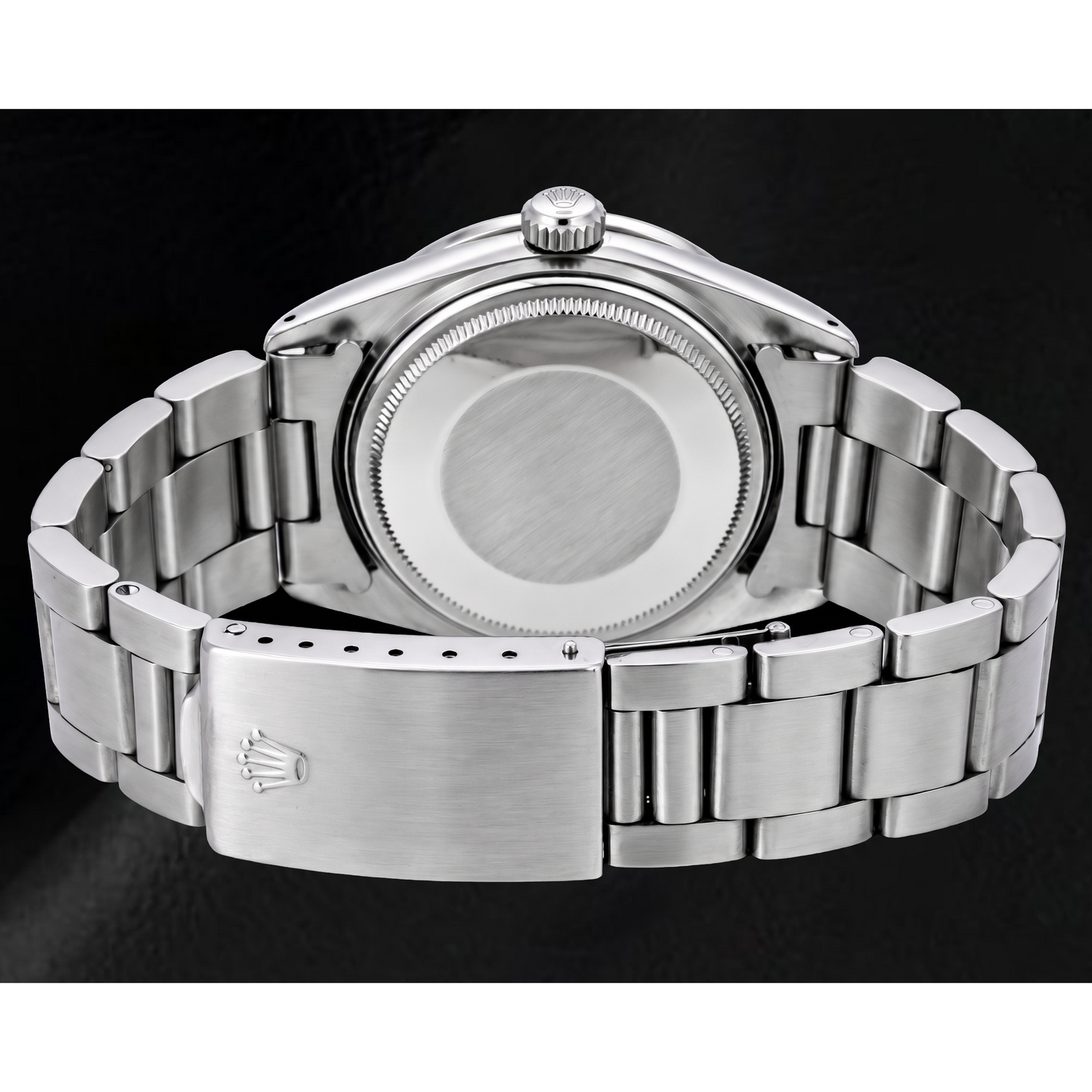 Rolex Date 14203 34 mm Uhr aus Edelstahl, blaues Zifferblatt mit Stabindizes