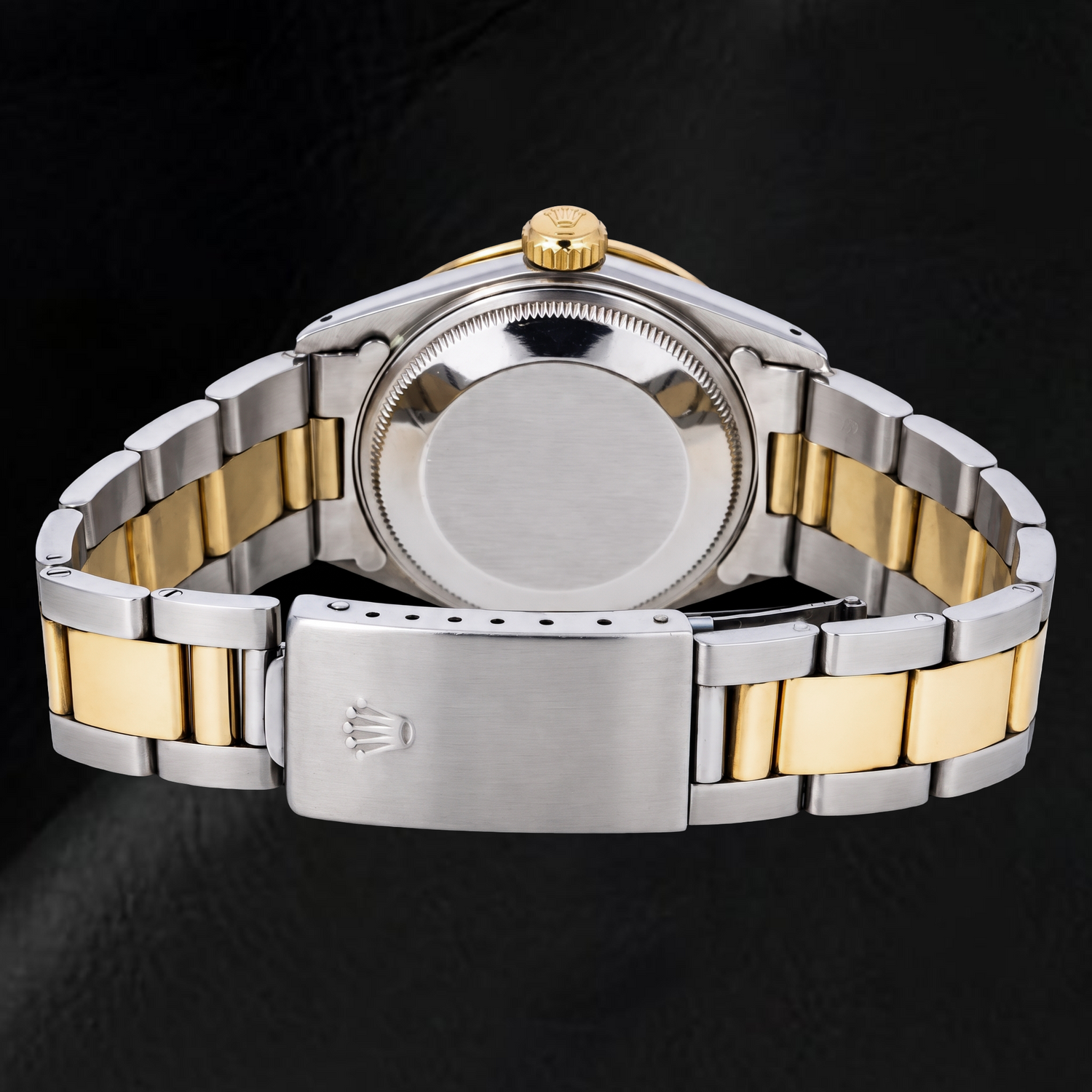 Rolex Date 15223 34 mm Bicolor-Uhr mit Champagner-Diamantzifferblatt