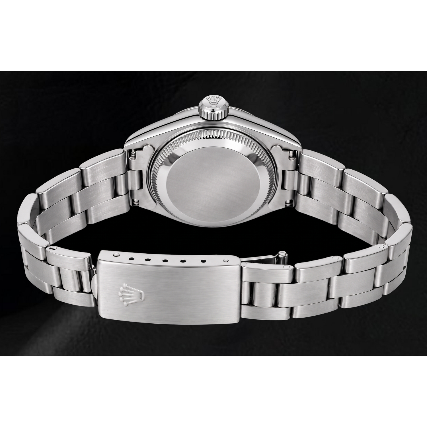 Rolex Date 69160 26 mm Uhr aus Edelstahl mit weißem Zifferblatt und römischen Ziffern