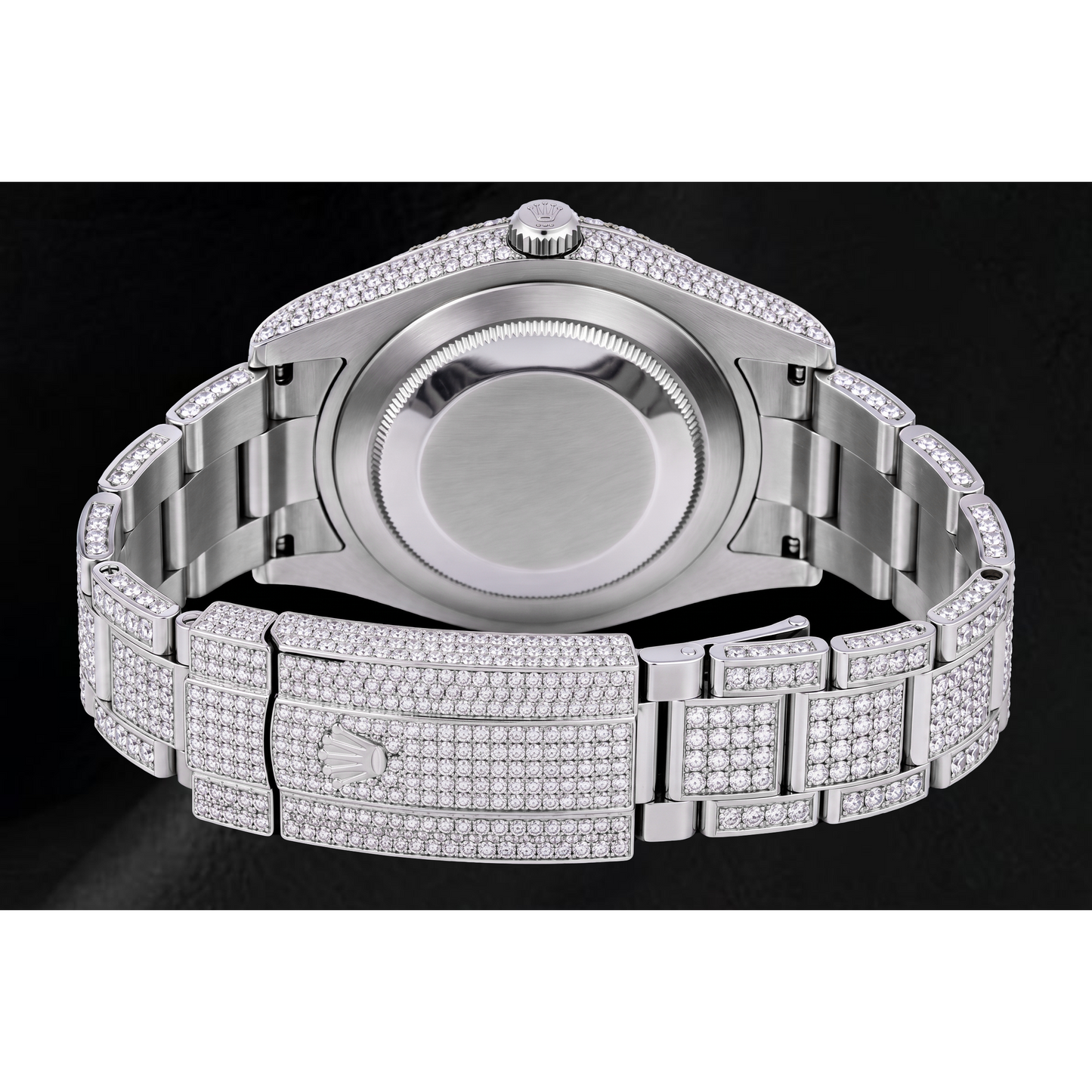 Rolex Datejust 116200 36 mm Edelstahluhr mit eisblauem Baguette-Diamantzifferblatt