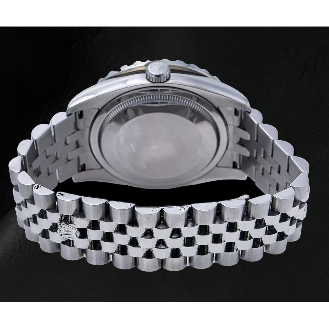 Rolex Datejust 116200 36 mm Edelstahluhr mit rotem römischem Diamantzifferblatt