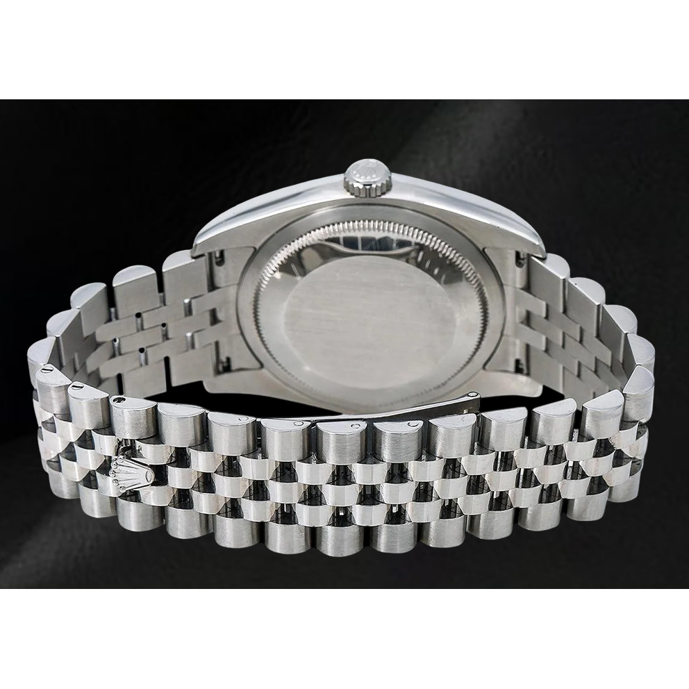 Rolex Datejust 116200 36 mm Edelstahluhr mit weißem Zifferblatt und römischen Ziffern