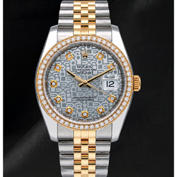 Rolex Datejust 116233 Silbernes Diamantzifferblatt 36 mm Bicolor-Uhr