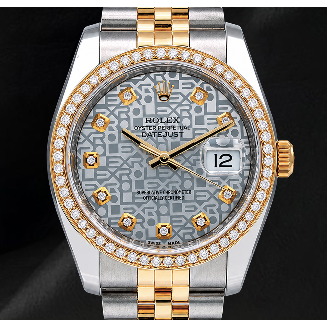 Rolex Datejust 116233 Silbernes Diamantzifferblatt 36 mm Bicolor-Uhr