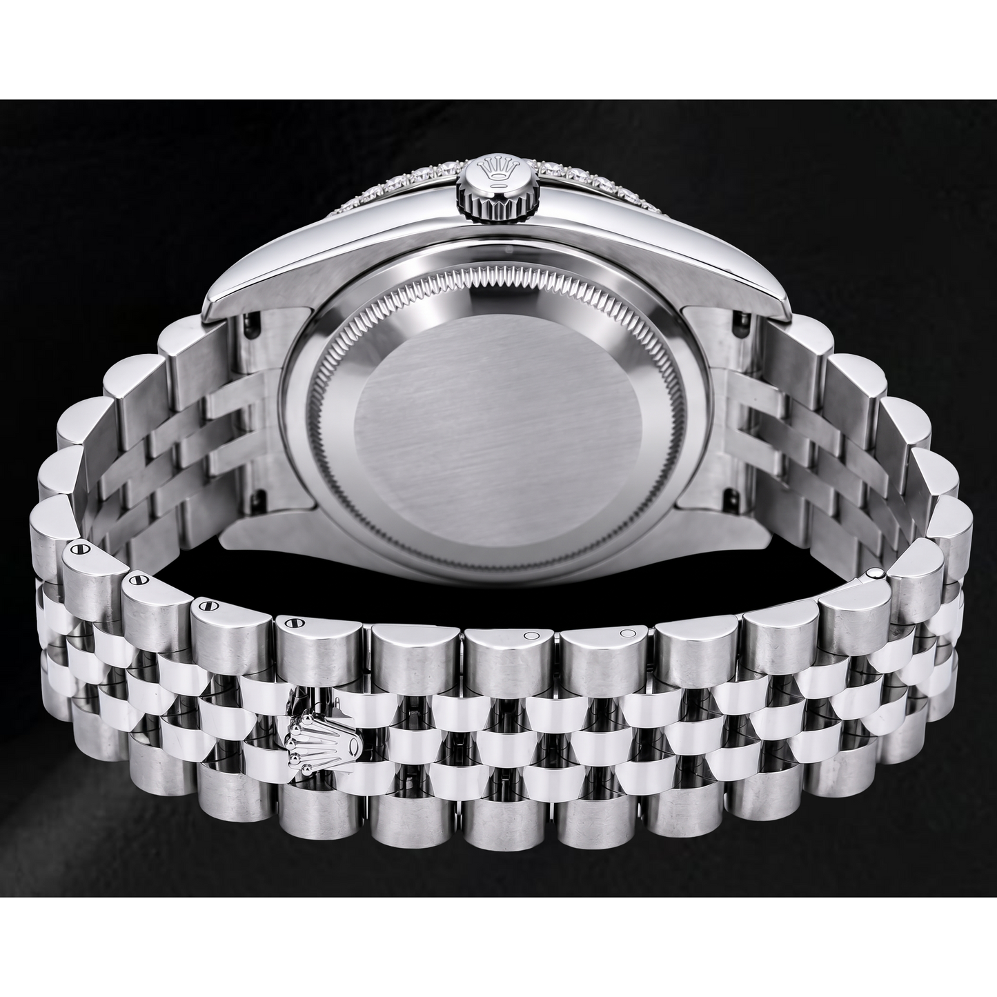 Rolex Datejust 116234 36 mm Edelstahl Uhr mit eisblauem Diamantzifferblatt und römischen Ziffern