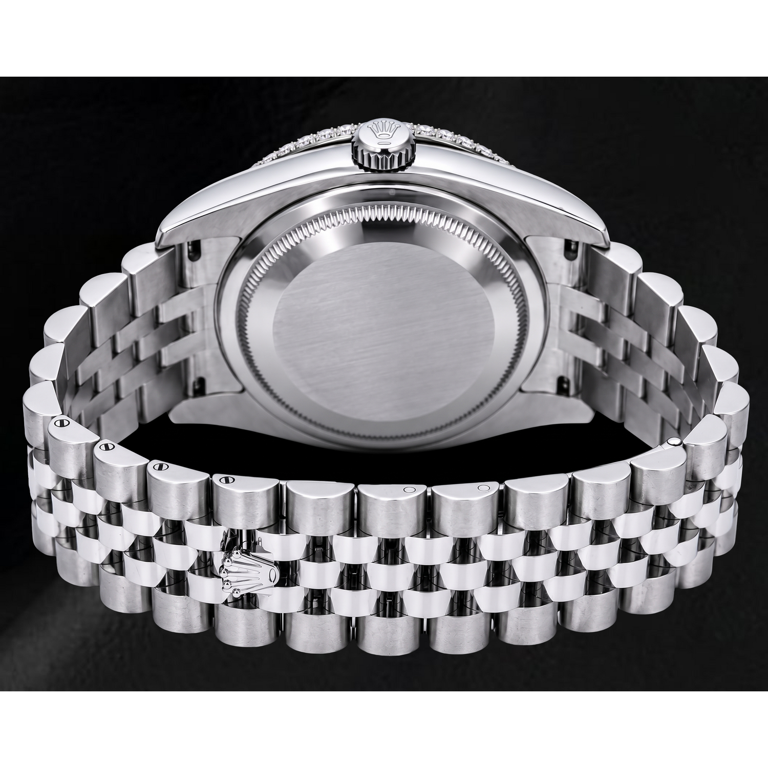 Rolex Datejust 116234 36 mm Edelstahl Uhr mit eisblauem Diamantzifferblatt und römischen Ziffern
