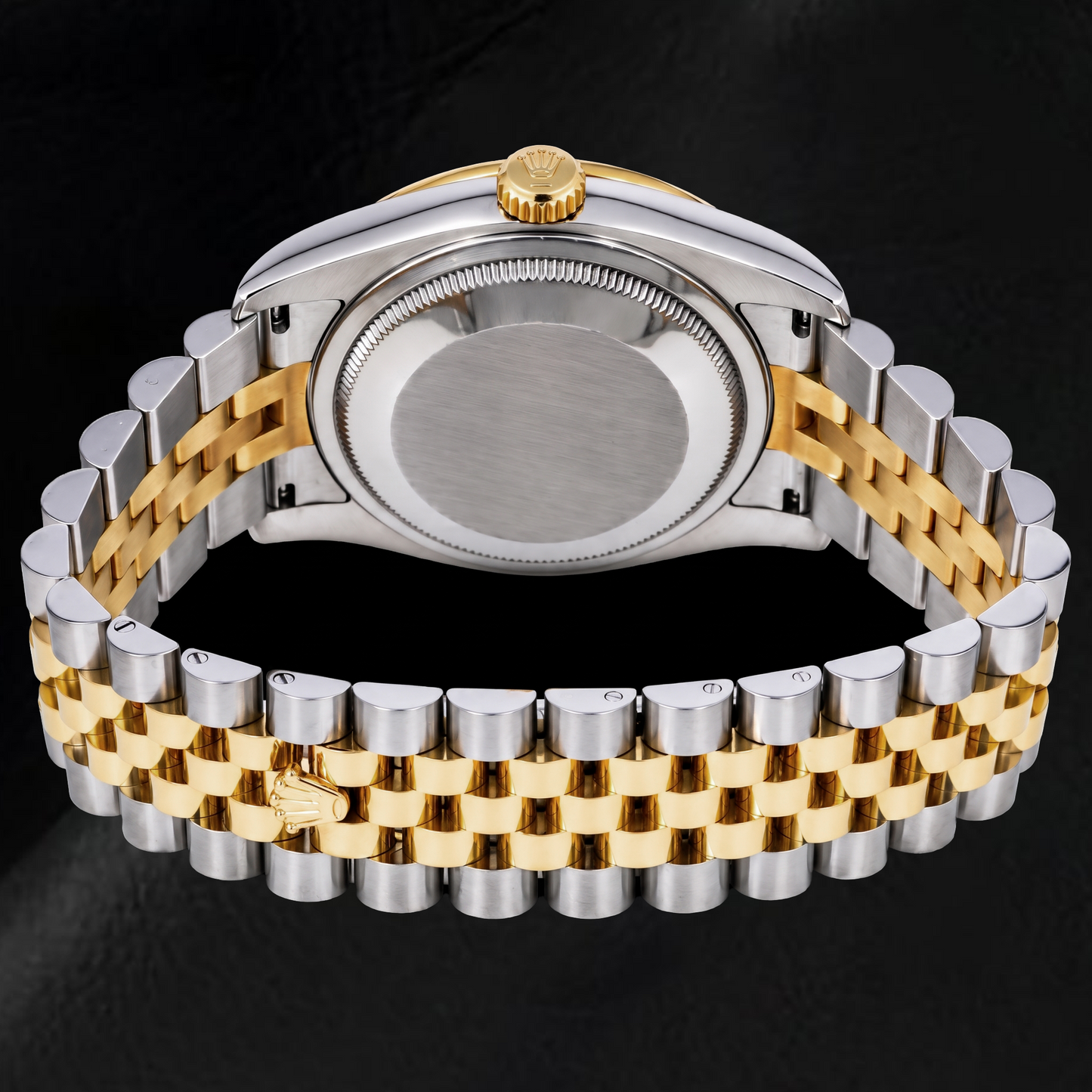 Rolex Datejust 116243 36 mm Bicolor Uhr mit silbernem floralem Zifferblatt und arabischen Ziffern