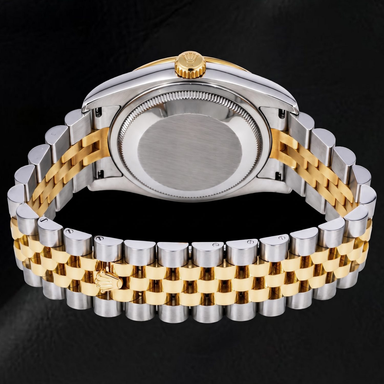 Rolex Datejust 116243 36 mm Bicolor Uhr mit silbernem floralem Zifferblatt und arabischen Ziffern