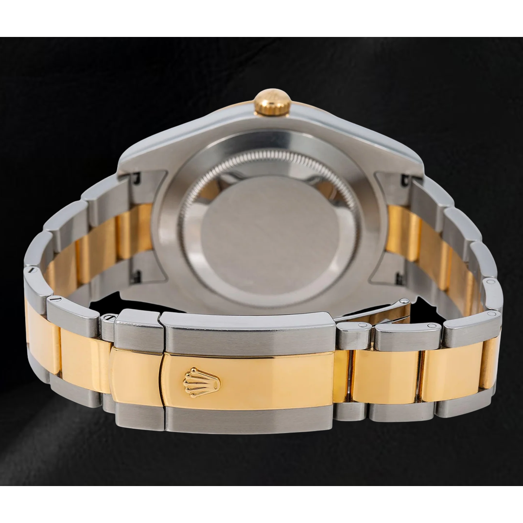Rolex Datejust 116333 41 mm Bicolor-Uhr mit schwarzem arabischem Zifferblatt