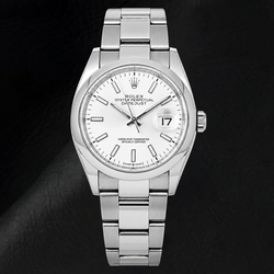 Rolex Datejust 126200 36 mm Edelstahl-Armbanduhr mit silbernem Leuchtzifferblatt