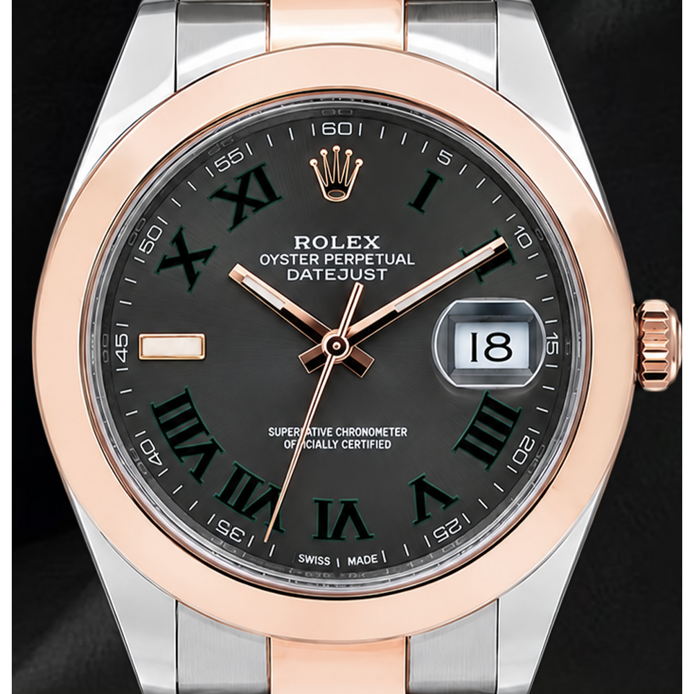 Rolex Datejust 126301 41 mm Graues Römisches Zifferblatt Bicolor Uhr