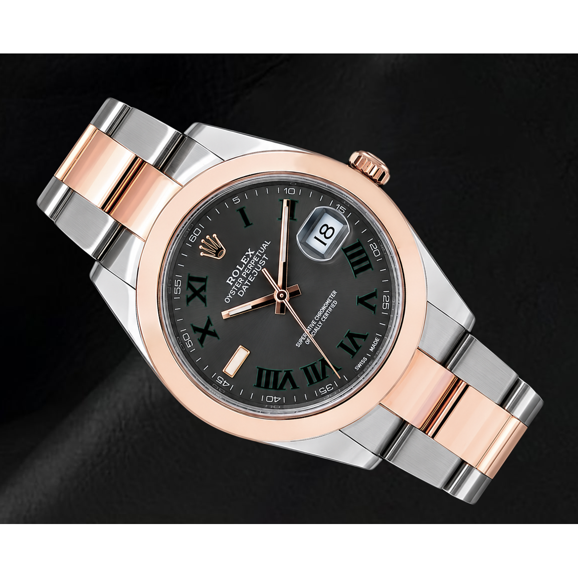 Rolex Datejust 126301 41 mm Graues Römisches Zifferblatt Bicolor Uhr