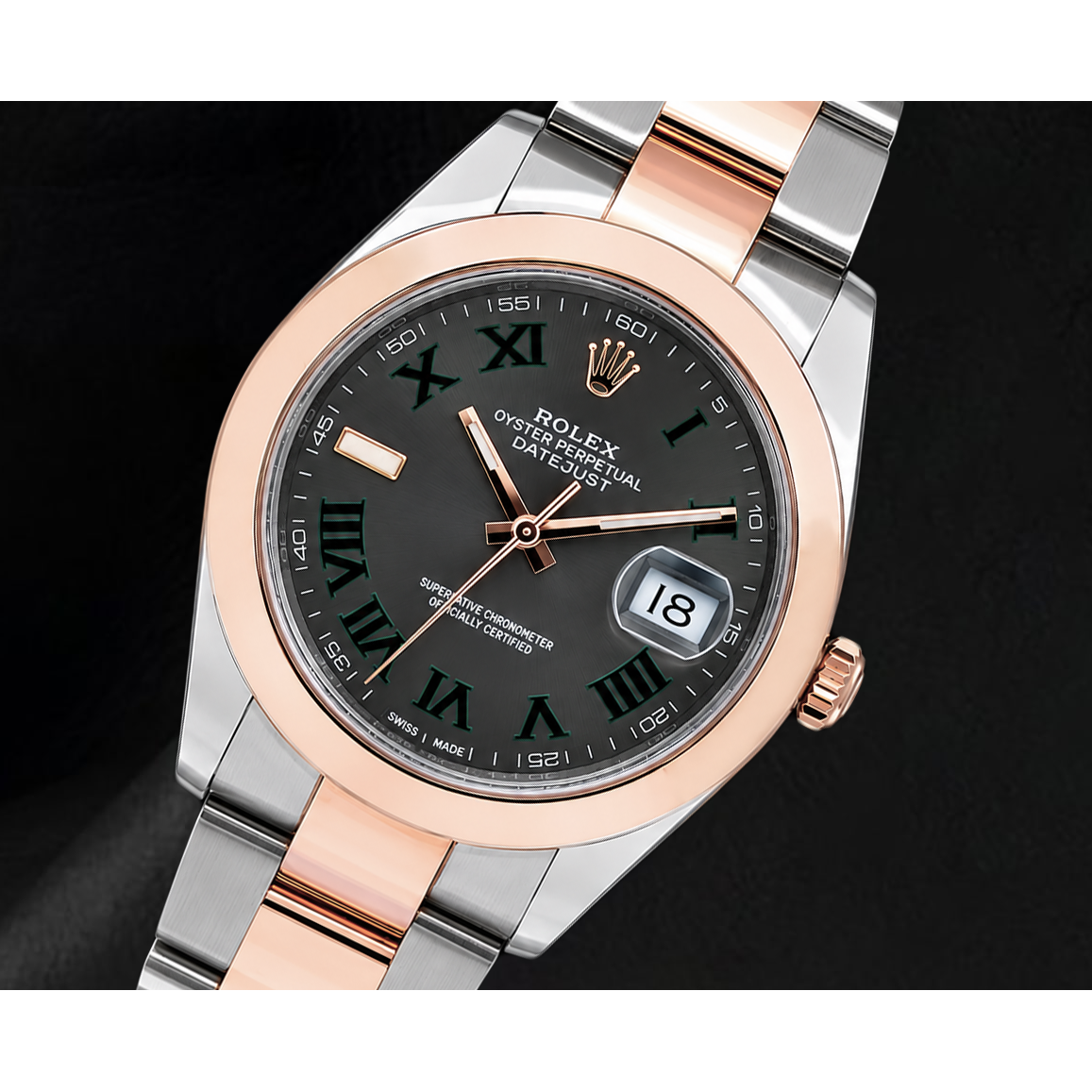 Rolex Datejust 126301 41 mm Graues Römisches Zifferblatt Bicolor Uhr