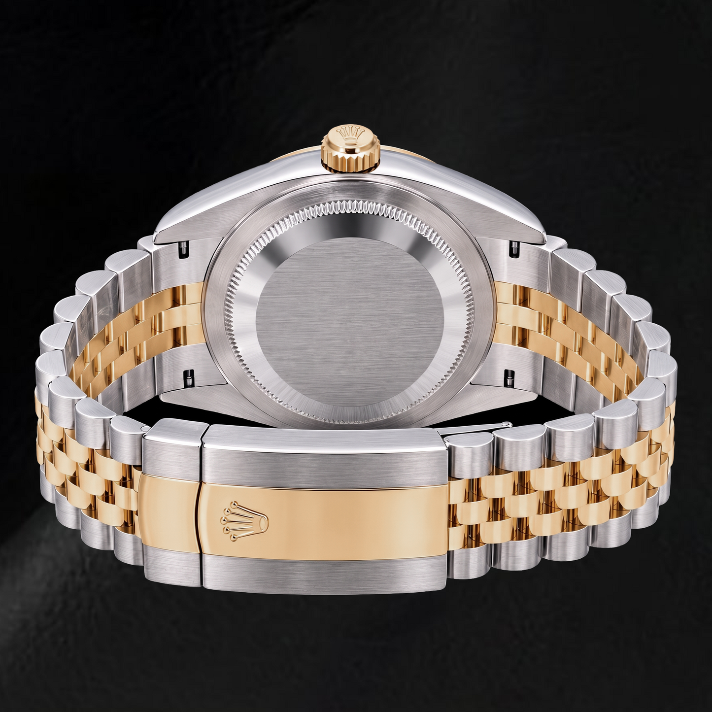 Rolex Datejust 126333 41 mm Bicolor-Uhr mit schwarzem Leuchtzifferblatt
