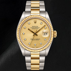 Rolex Datejust 16013 36 mm Bicolor-Uhr mit Champagner-Diamantzifferblatt