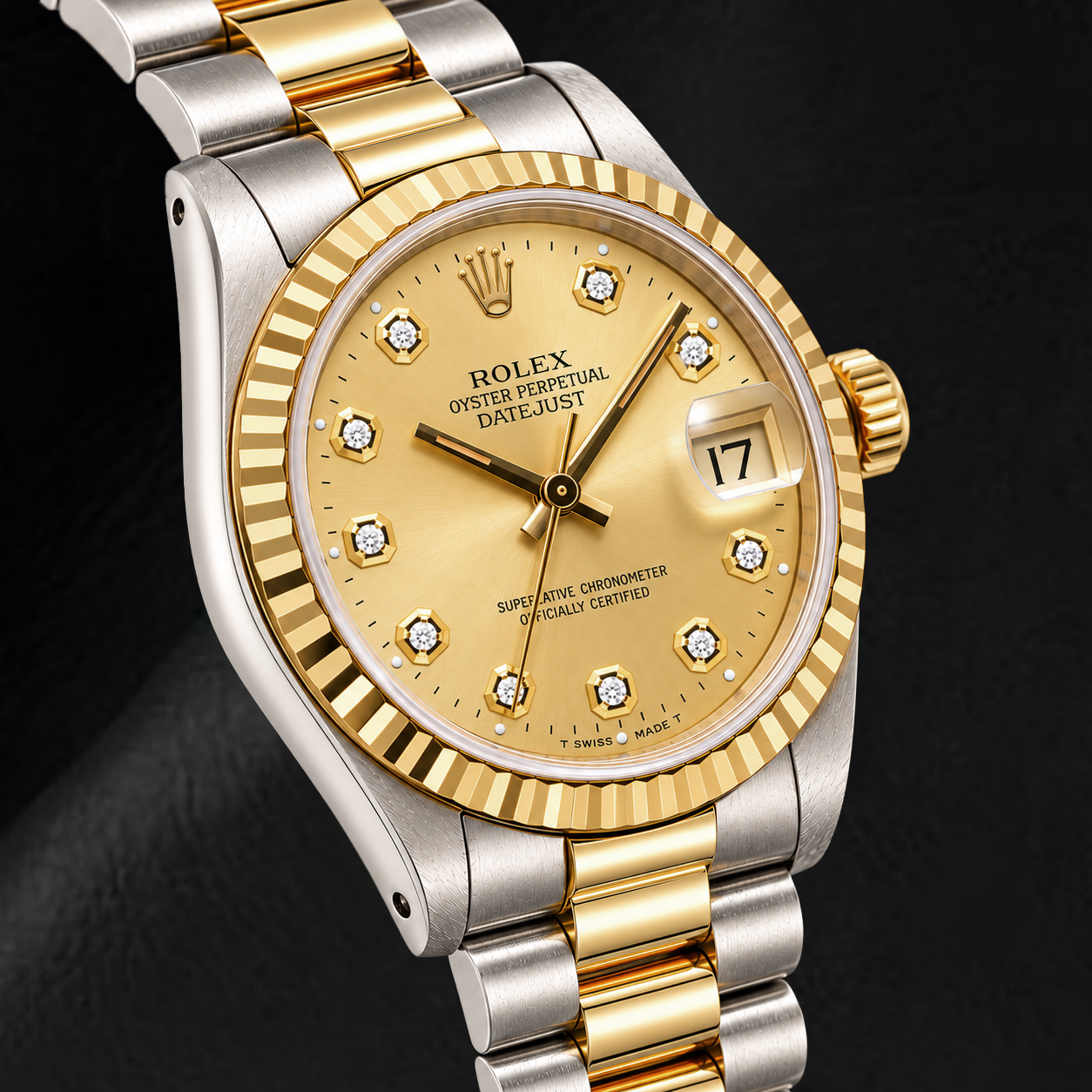 Rolex Datejust 16013 36 mm Bicolor-Uhr mit Champagner-Diamantzifferblatt