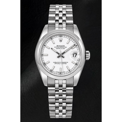 Rolex Datejust 178240 31 mm Uhr aus Edelstahl mit weißem Leuchtzifferblatt