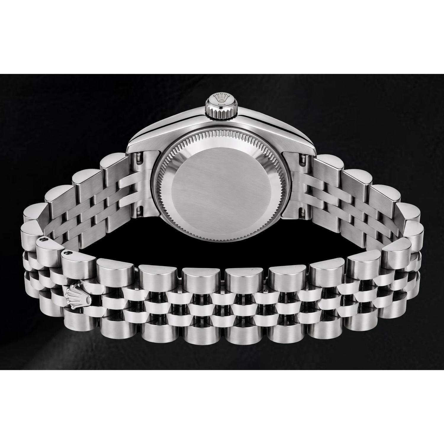 Rolex Datejust 179174 26 mm Uhr aus Edelstahl mit schwarzem römischen Zifferblatt