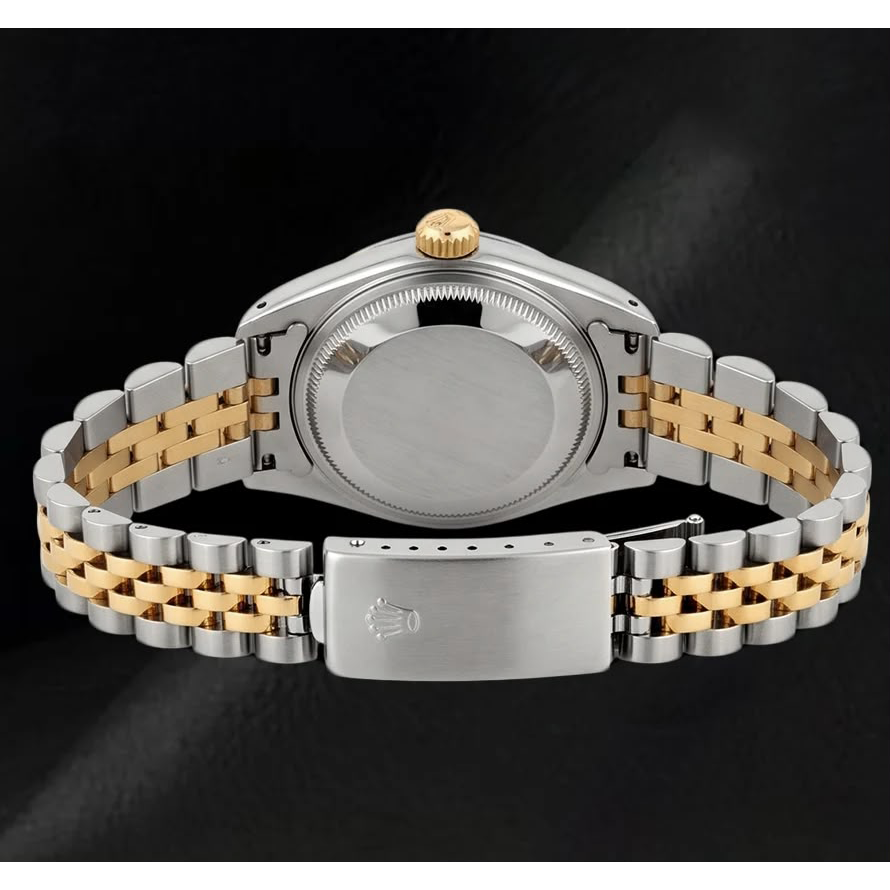 Rolex Datejust 26 mm 6917 Champagnerfarbenes Diamantzifferblatt mit Diamantkranz Bicolor Jubilé-Armband Uhr
