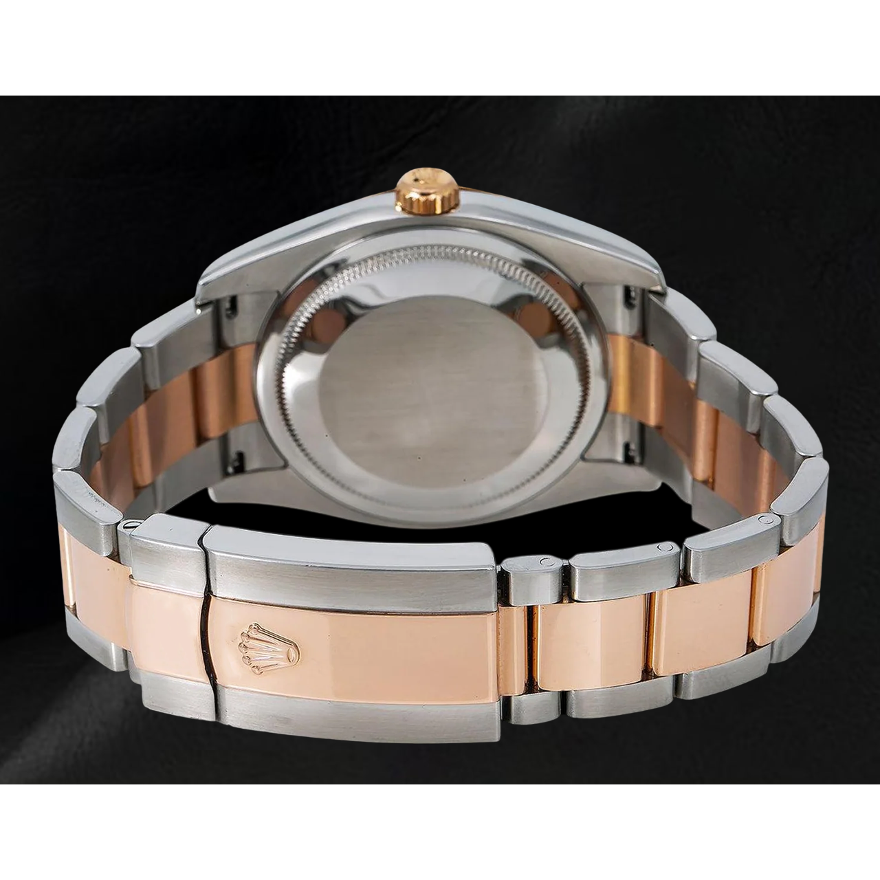 Rolex Datejust 36 mm 116201 Bicolor Uhr mit rosa konzentrischem Zifferblatt und arabischen Ziffern