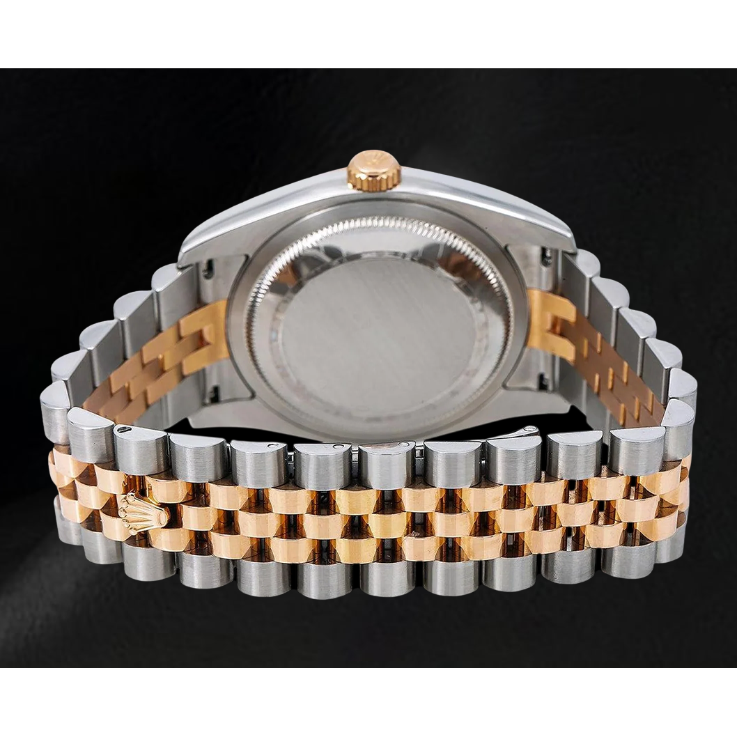 Rolex Datejust 36 mm 116231 Uhr aus Roségold und Edelstahl mit schwarzem Zifferblatt