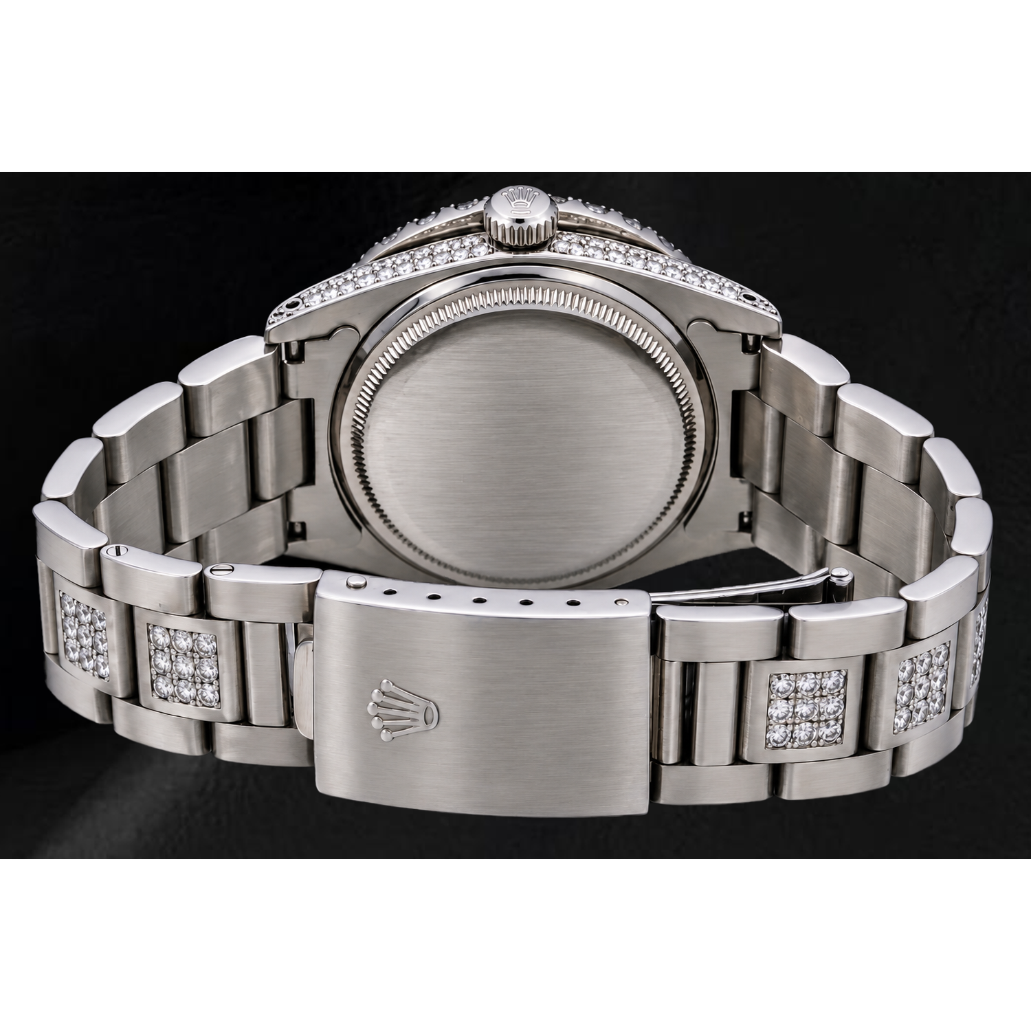 Rolex Datejust 36 mm 6605 Uhr aus Edelstahl mit grünem römischem Diamantzifferblatt und Diamantlünette