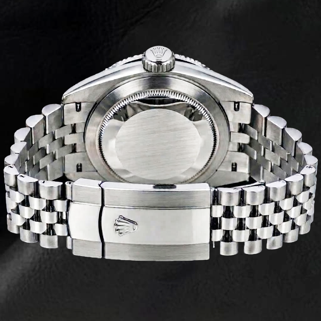 Rolex Datejust 41 mm 126300 Uhr mit weißem Perlmutt-Diamantzifferblatt und römischen Ziffern