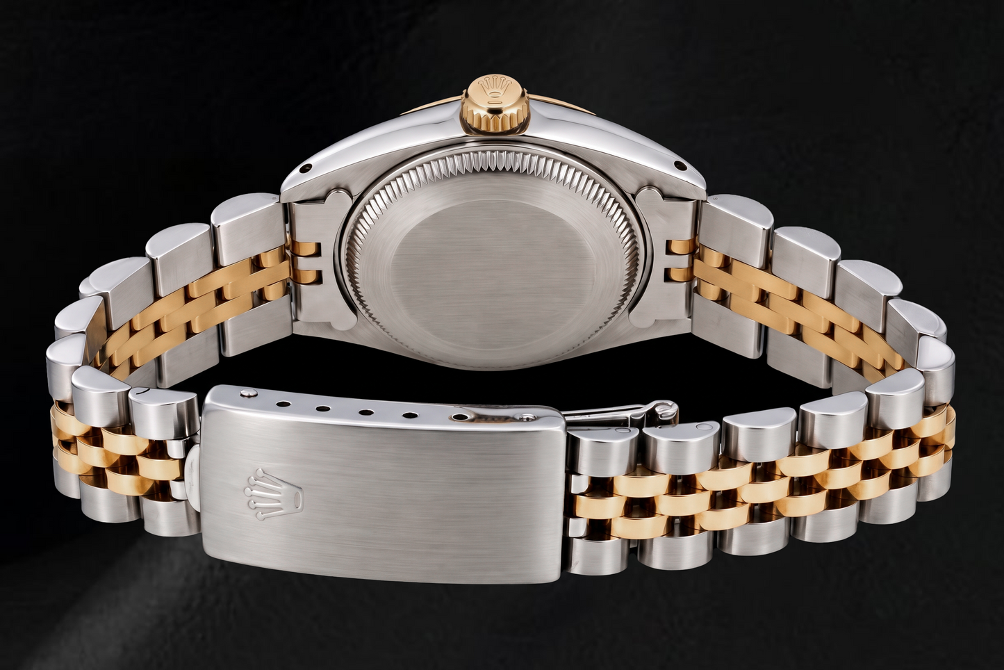 Rolex Datejust 6827 31 mm Bicolor Uhr mit türkisfarbenem Diamantzifferblatt und römischen Ziffern