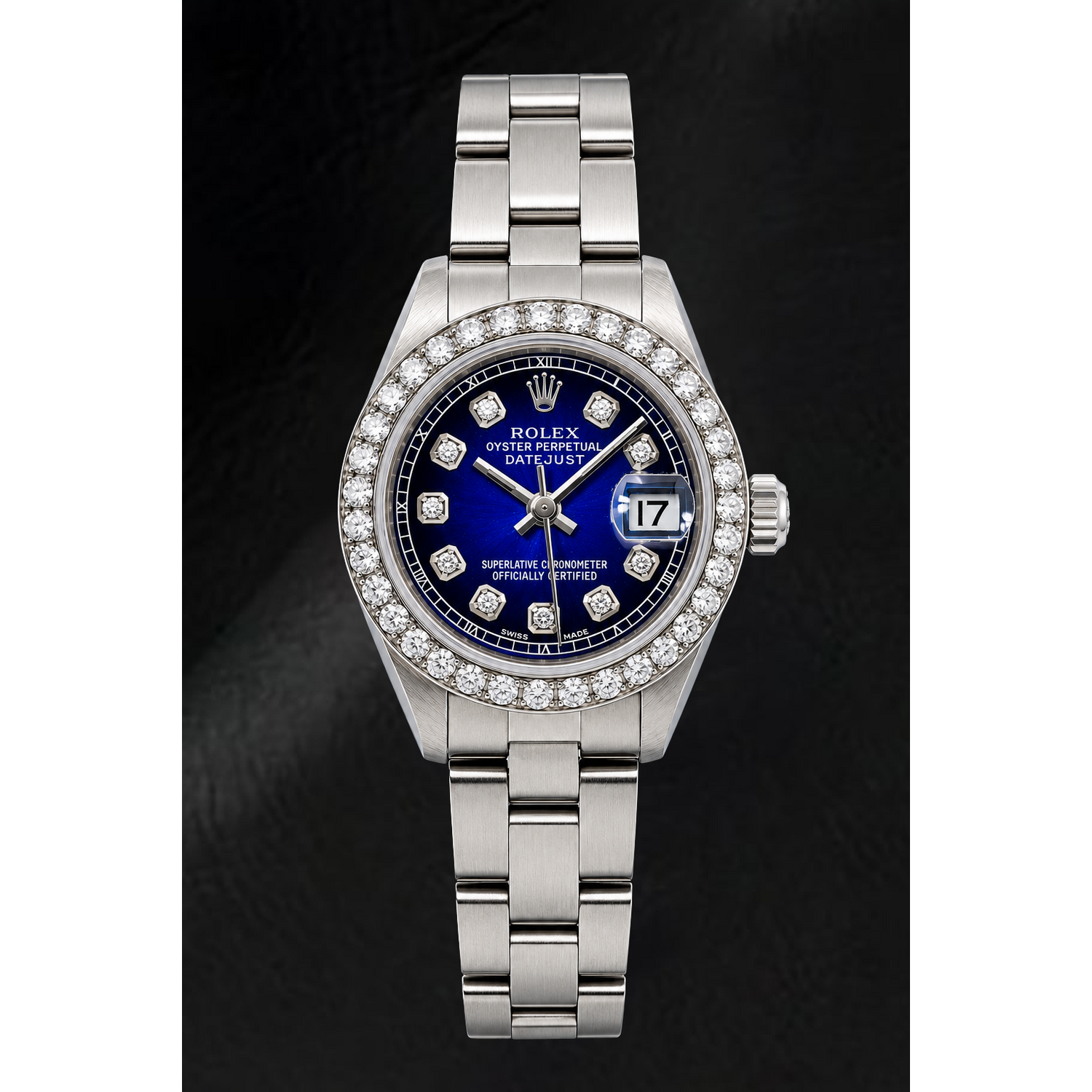Rolex Datejust 6916 26mm Uhr aus Edelstahl mit blauem Diamantzifferblatt
