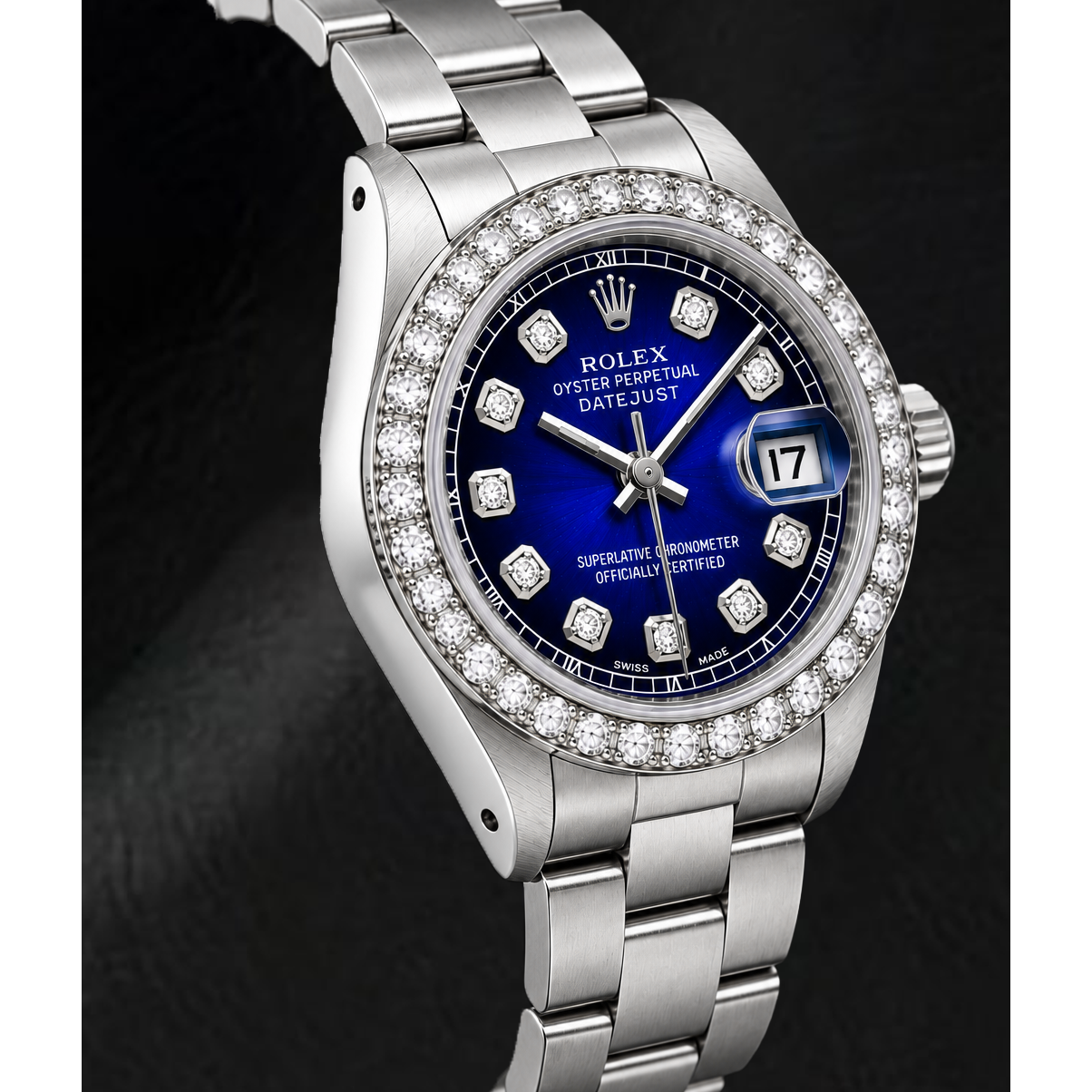 Rolex Datejust 6916 26mm Uhr aus Edelstahl mit blauem Diamantzifferblatt