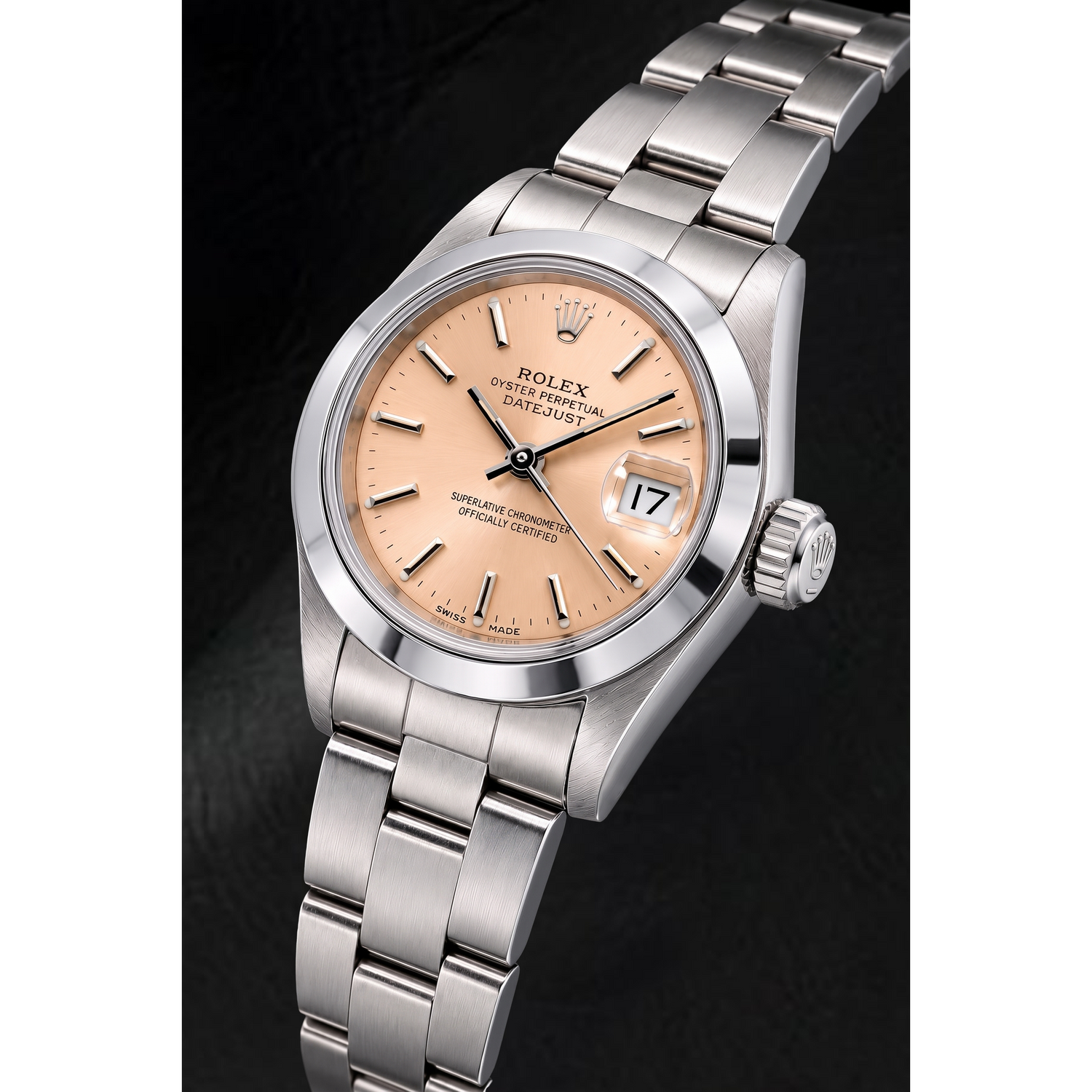 Rolex Datejust 69160 26 mm Edelstahluhr mit Sundust-Zifferblatt mit Stabindizes