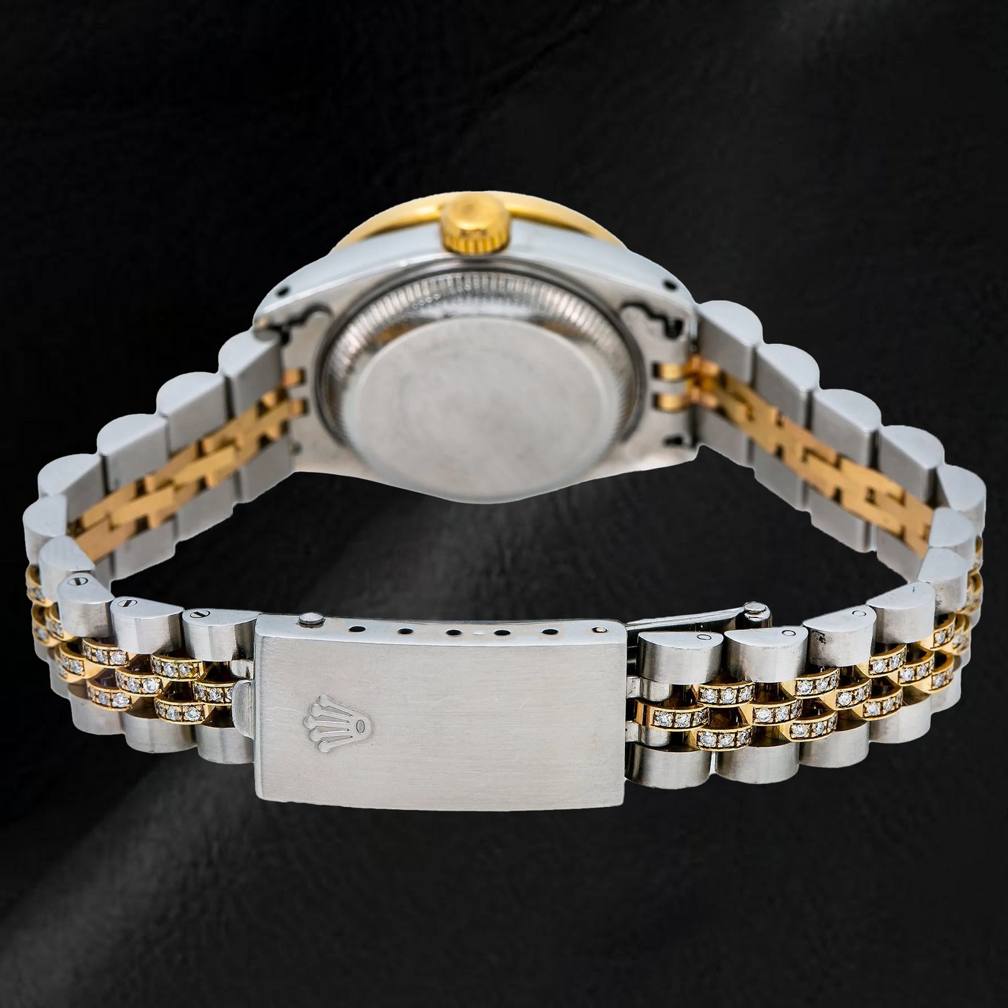 Rolex Datejust 6917 26 mm Bicolor Uhr mit blauem Diamantzifferblatt und Halb-Diamant Jubilé-Armband