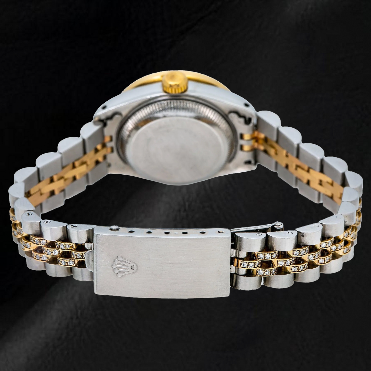 Rolex Datejust 6917 26 mm Bicolor Uhr mit blauem Diamantzifferblatt und Halb-Diamant Jubilé-Armband
