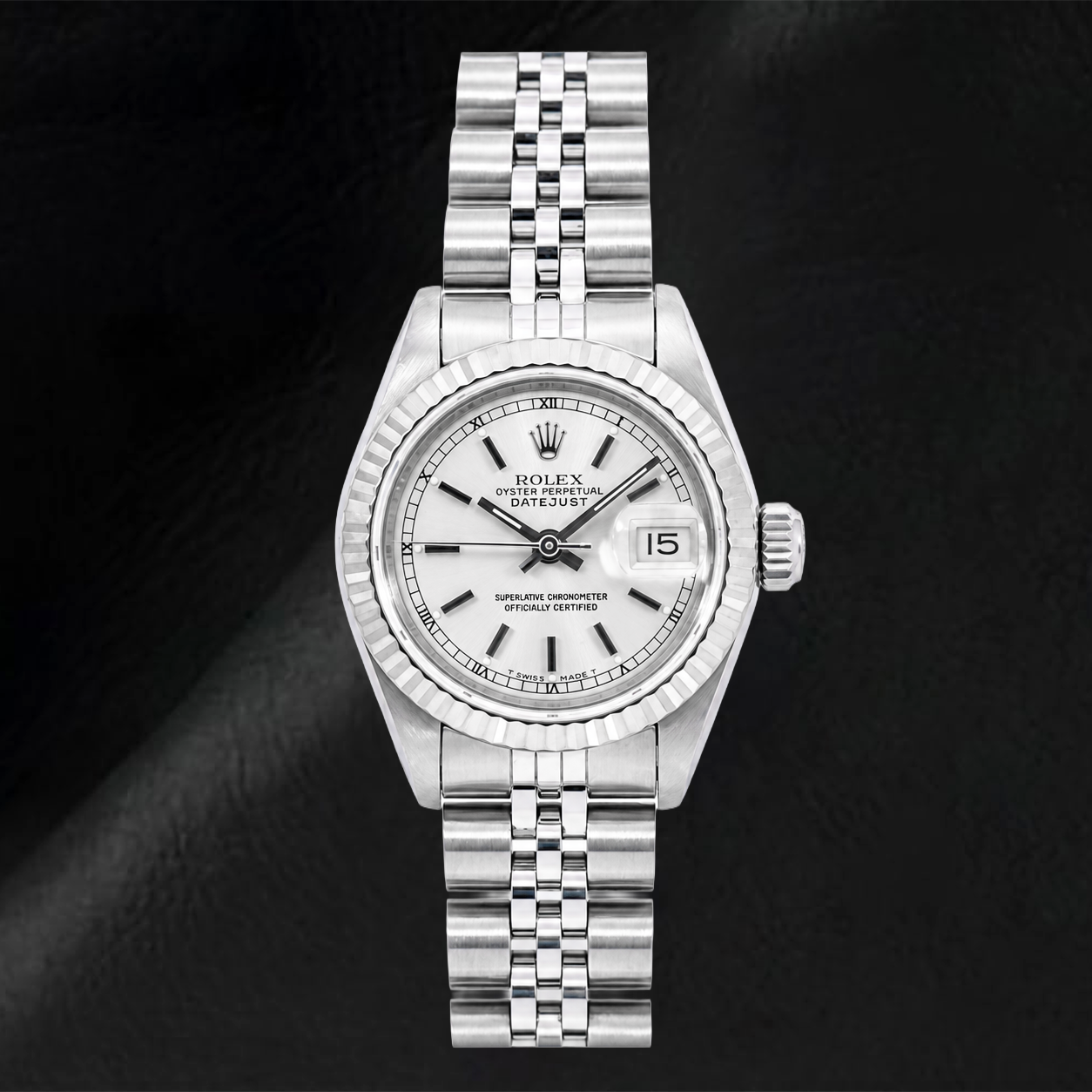 Rolex Datejust 6917 26 mm silbernes Zifferblatt mit Stabindizes Edelstahl Jubilé-Armband Uhr