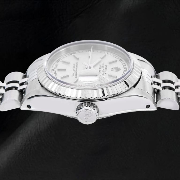 Rolex Datejust 6917 26 mm silbernes Zifferblatt mit Stabindizes Edelstahl Jubilé-Armband Uhr