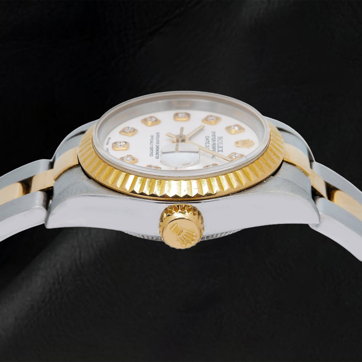 Rolex Datejust 6917 26mm Uhr mit weißem Diamantzifferblatt und Bicolor Oyster-Armband