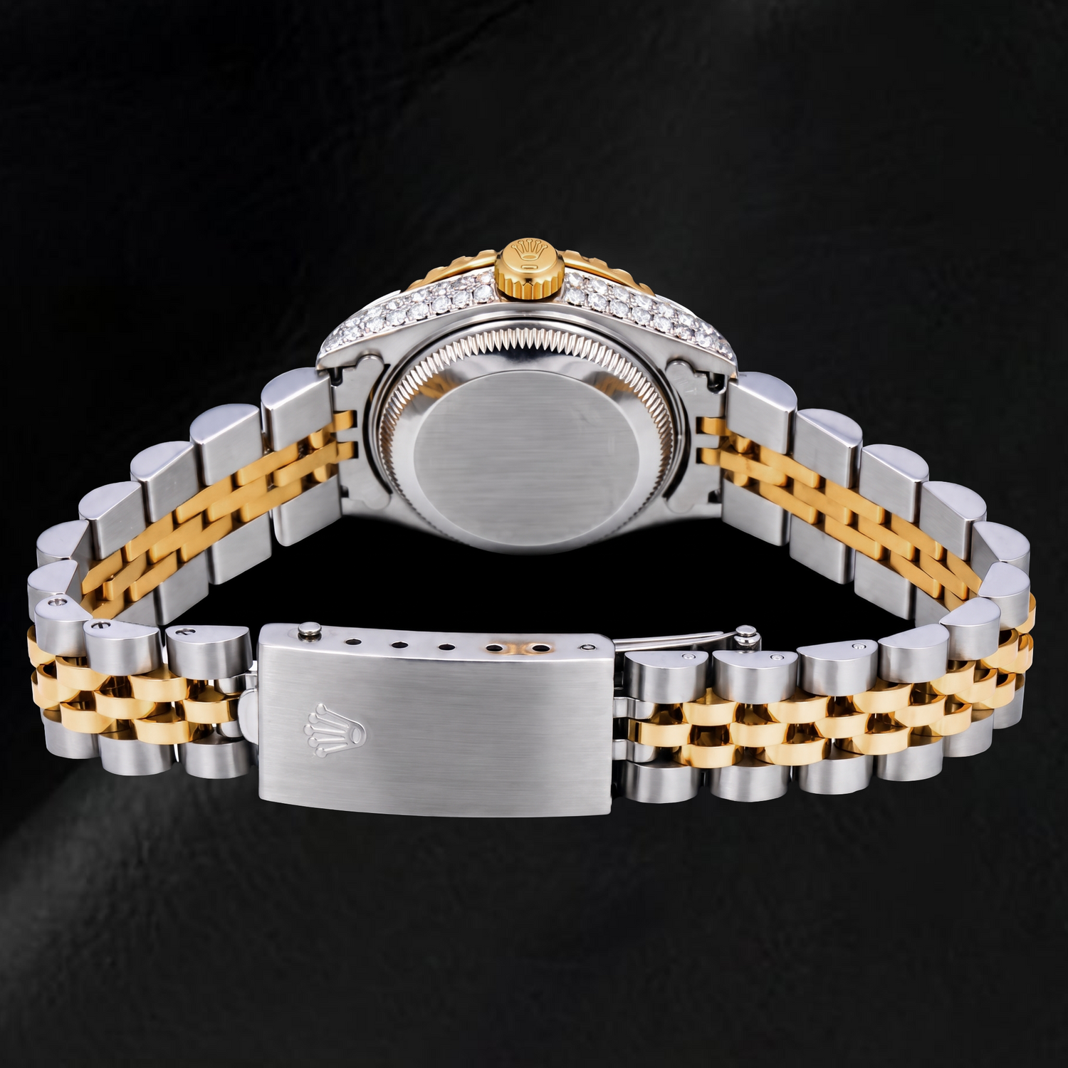 Rolex Datejust 69173 26 mm Bicolor-Uhr mit weißem Perlmutt-Diamantzifferblatt