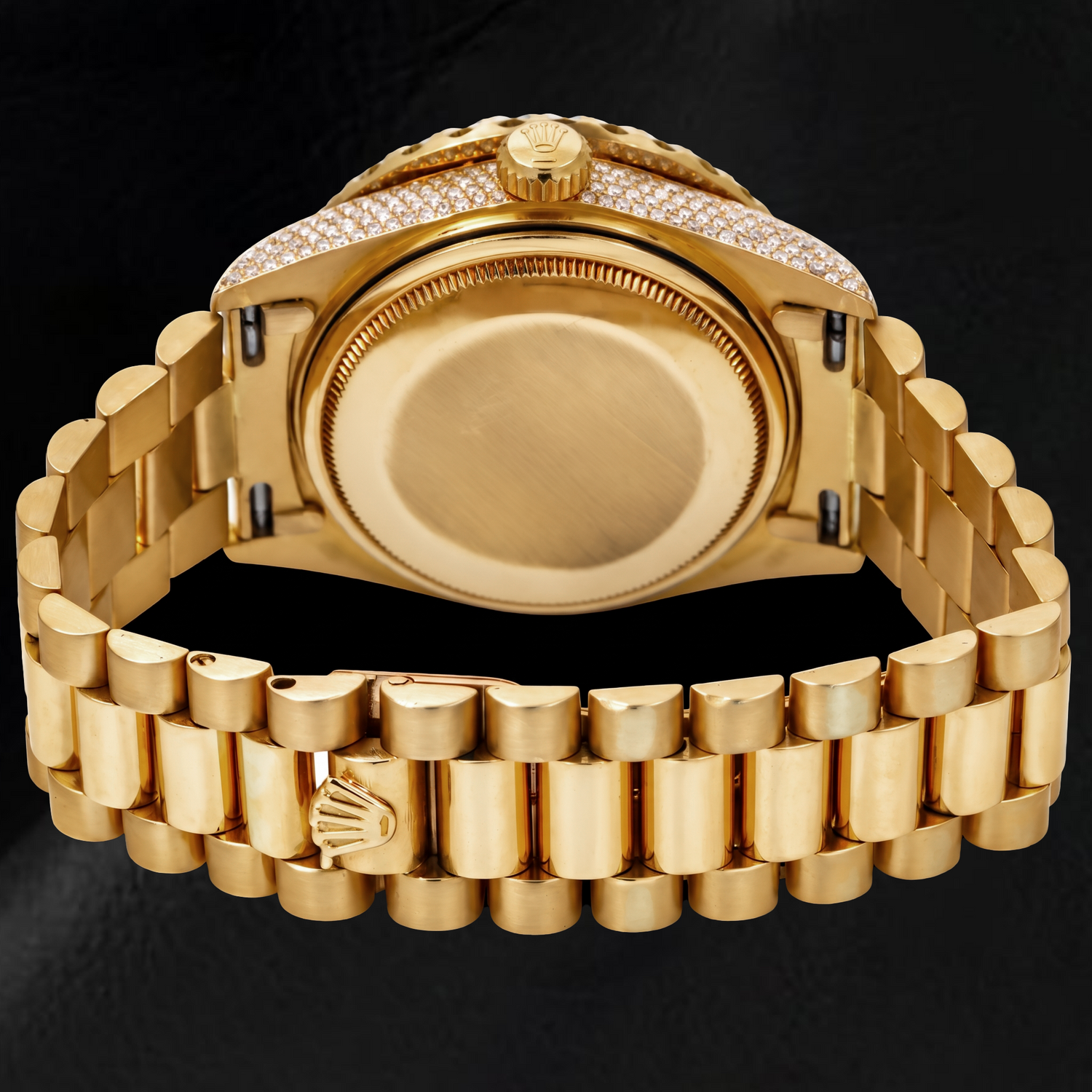 Rolex Day-Date 18038 36 mm Gelbgold Uhr mit grünem Diamantzifferblatt und römischen Ziffern