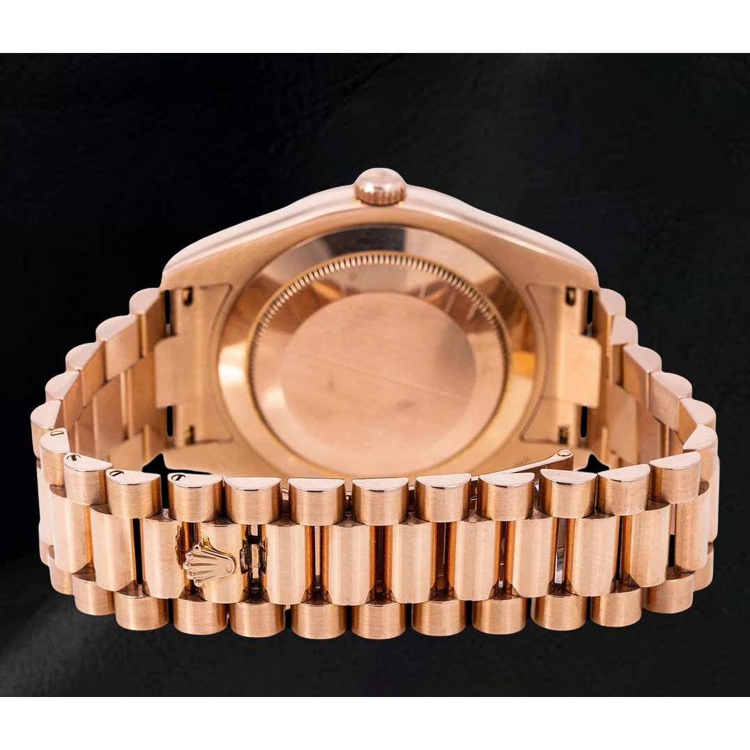 Rolex Day-Date II 218235 41 mm Lachsfarbenes Diamantzifferblatt Roségold Uhr