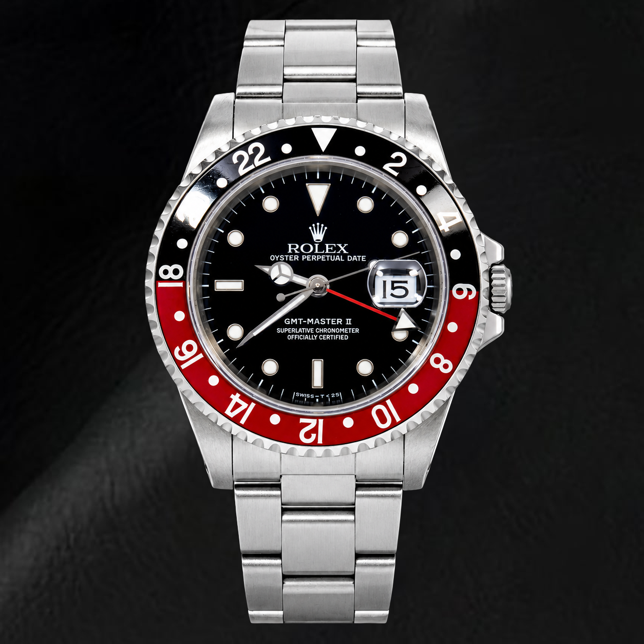 Rolex GMT-Master II 16710 40 mm Coke Schwarzes Leuchtzifferblatt Edelstahluhr