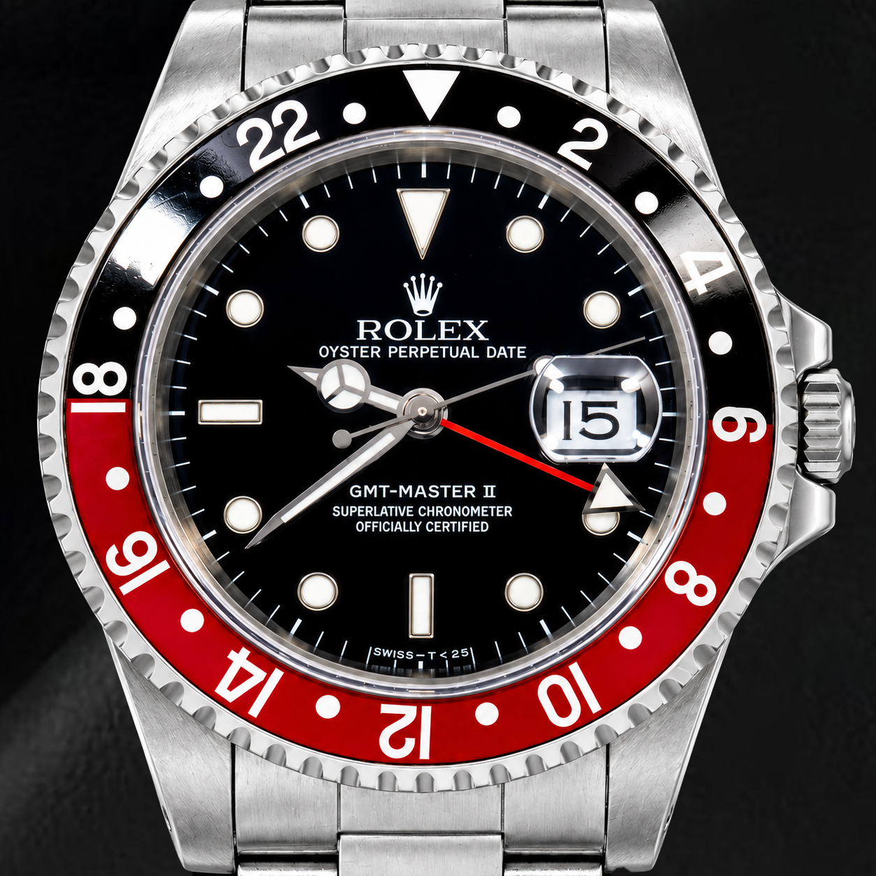 Rolex GMT-Master II 16710 40 mm Coke Schwarzes Leuchtzifferblatt Edelstahluhr