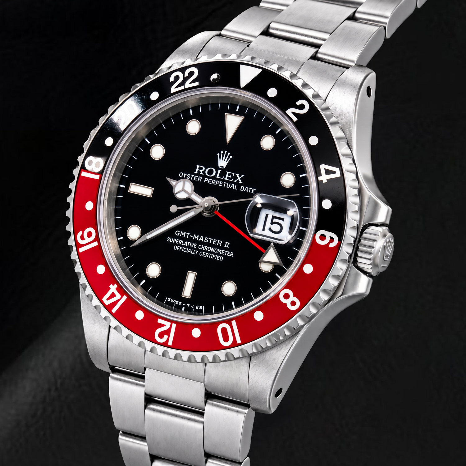 Rolex GMT-Master II 16710 40 mm Coke Schwarzes Leuchtzifferblatt Edelstahluhr