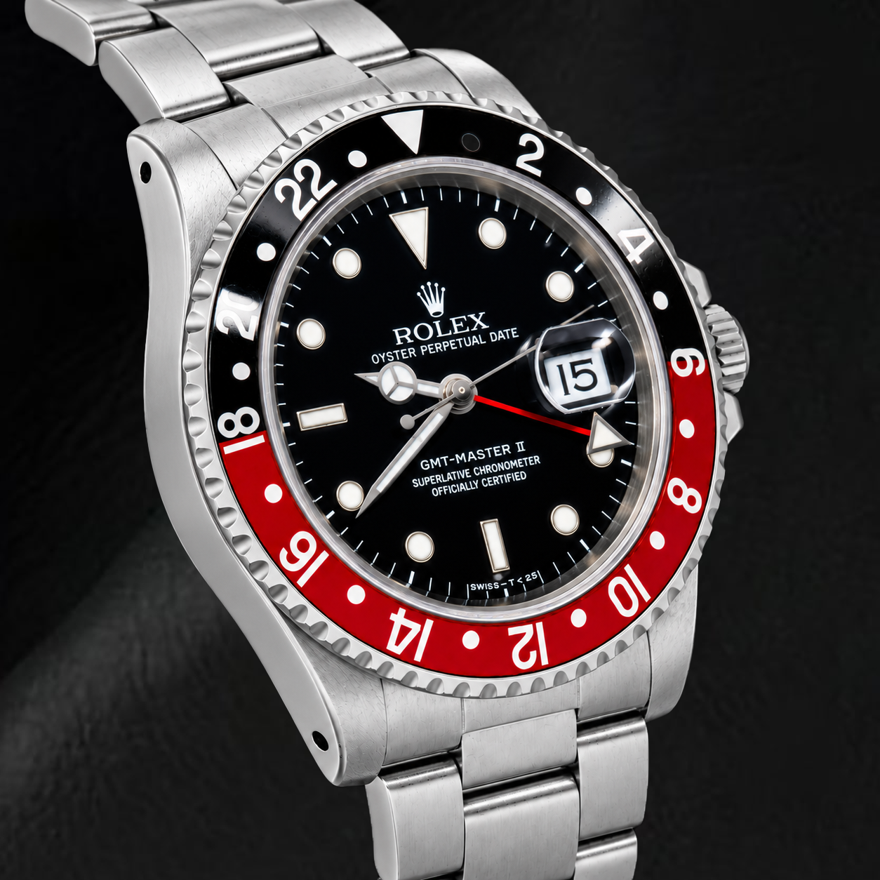 Rolex GMT-Master II 16710 40 mm Coke Schwarzes Leuchtzifferblatt Edelstahluhr