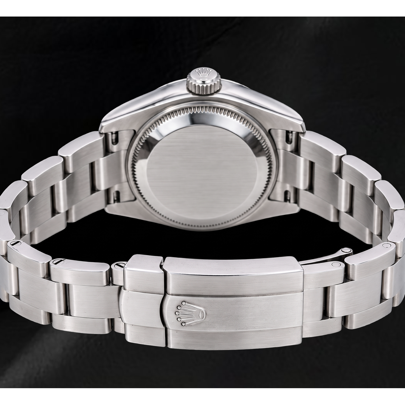 Rolex Oyster Perpetual 176200 26 mm Edelstahl Armbanduhr mit lachsfarbenem Zifferblatt und arabischen Ziffern