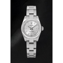 Rolex Oyster Perpetual 176200 26 mm Uhr aus Edelstahl mit silbernem Leuchtzifferblatt