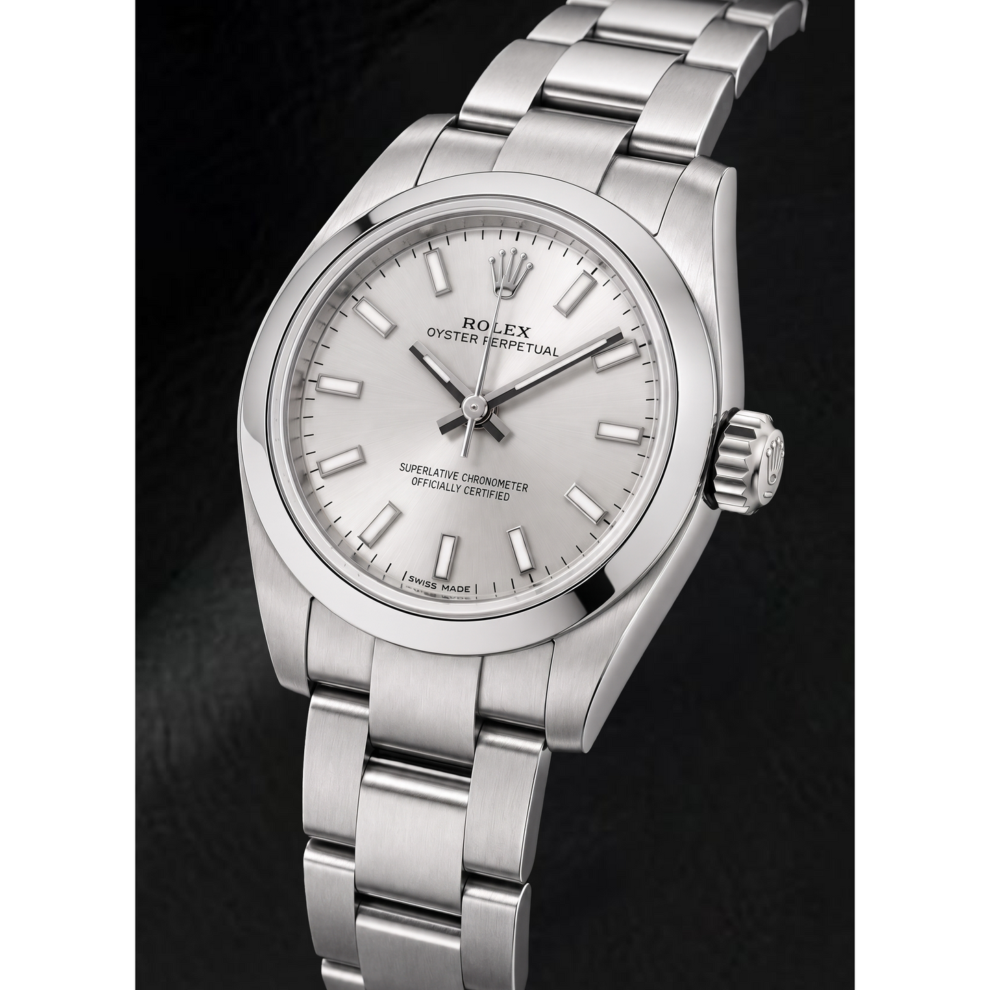 Rolex Oyster Perpetual 176200 26 mm Uhr aus Edelstahl mit silbernem Leuchtzifferblatt