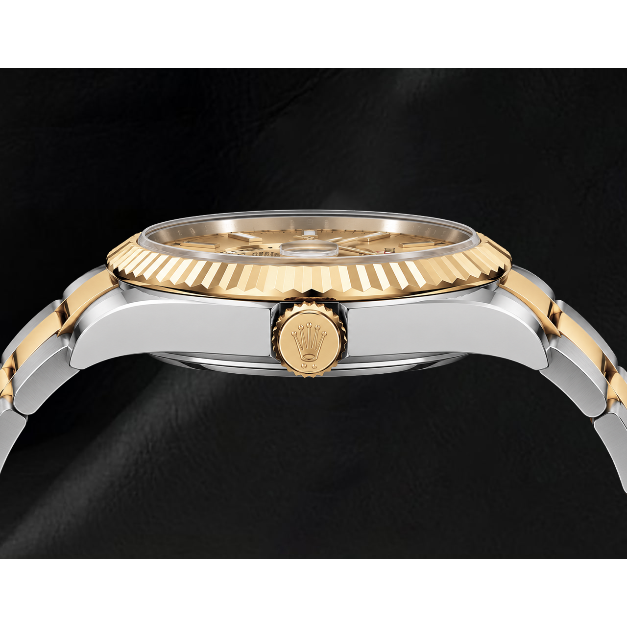 Rolex Sky-Dweller 326933 42 mm Bicolor-Uhr mit Champagner-Zifferblatt