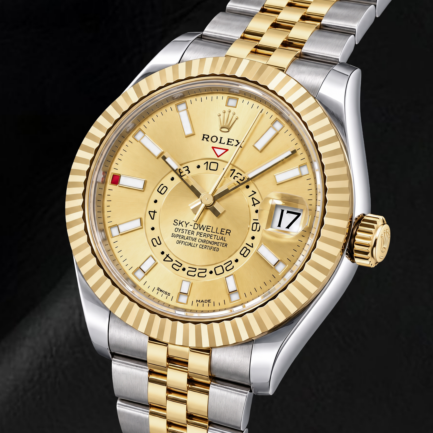 Rolex Sky-Dweller 336933 42 mm Bicolor-Uhr mit Champagner-Zifferblatt
