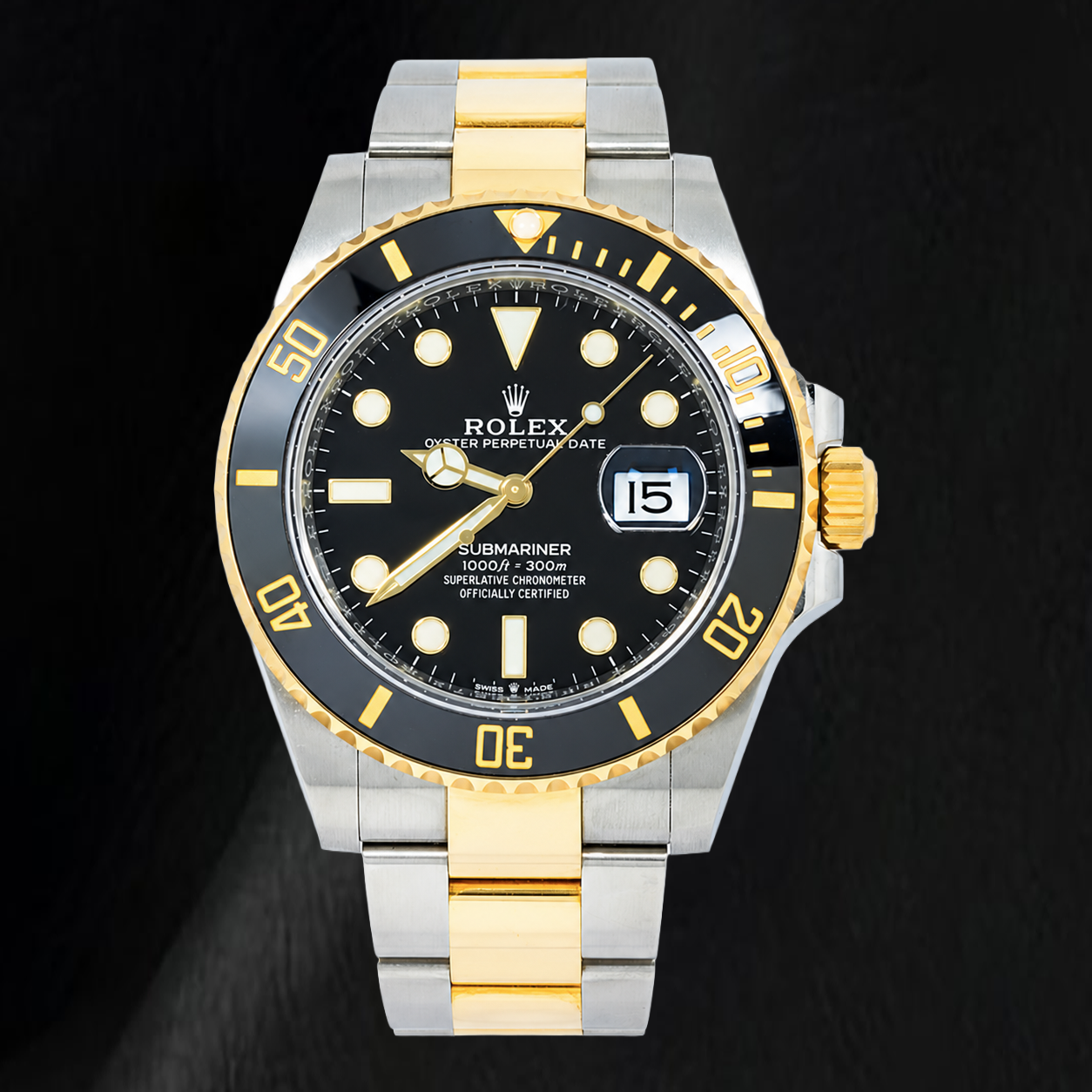 Rolex Submariner Date 126613LN 40 mm Bicolor-Uhr mit schwarzem Zifferblatt