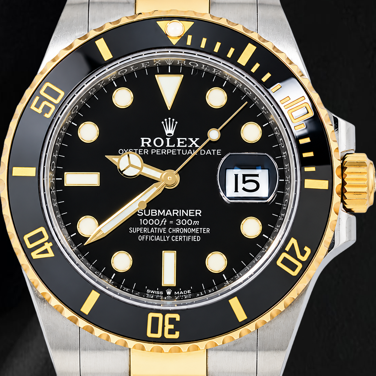 Rolex Submariner Date 126613LN 40 mm Bicolor-Uhr mit schwarzem Zifferblatt